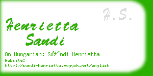 henrietta sandi business card